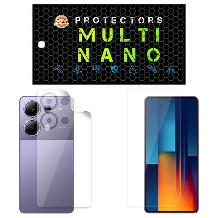 محافظ صفحه نمایش مولتی نانو مدل X-SFT مناسب برای گوشی موبایل شیائومی Poco M6 Pro به همراه محافظ پشت