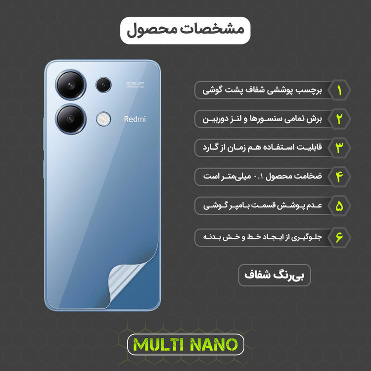 محافظ پشت گوشی مولتی نانو مدل X-F1T مناسب برای گوشی موبایل شیائومی Redmi Note 13 4G
