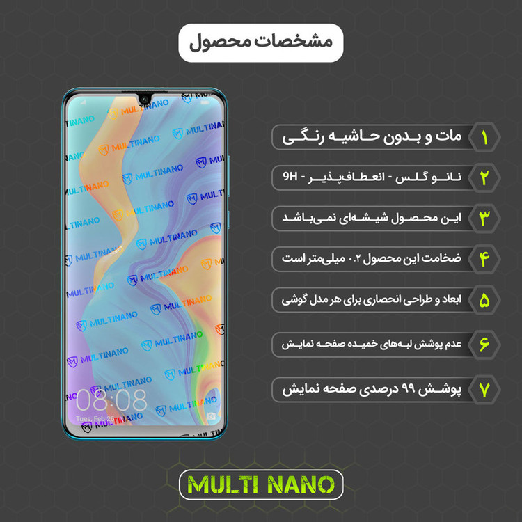 محافظ صفحه نمایش مات مولتی نانو مدل X-S1M مناسب برای گوشی موبایل هوآوی P30 Lite