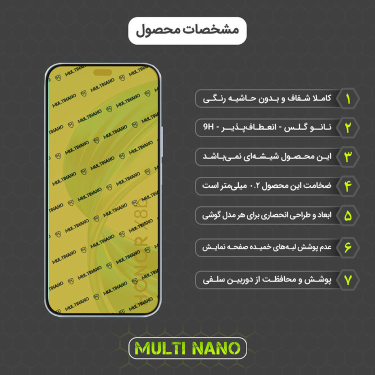 محافظ صفحه نمایش مولتی نانو مدل X-S2N مناسب برای گوشی موبایل آنر X8b بسته دو عددی