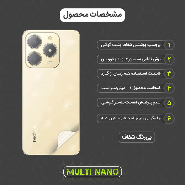 محافظ پشت گوشی مولتی نانو مدل X-F1T مناسب برای گوشی موبایل ریلمی C61