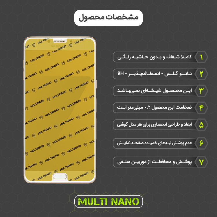 محافظ صفحه نمایش مولتی نانو مدل X-S1N مناسب برای گوشی موبایل سامسونگ Galaxy C7 Pro