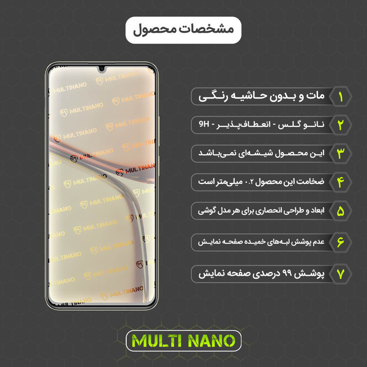 محافظ صفحه نمایش مات مولتی نانو مدل X-S1M مناسب برای گوشی موبایل ریلمی C61