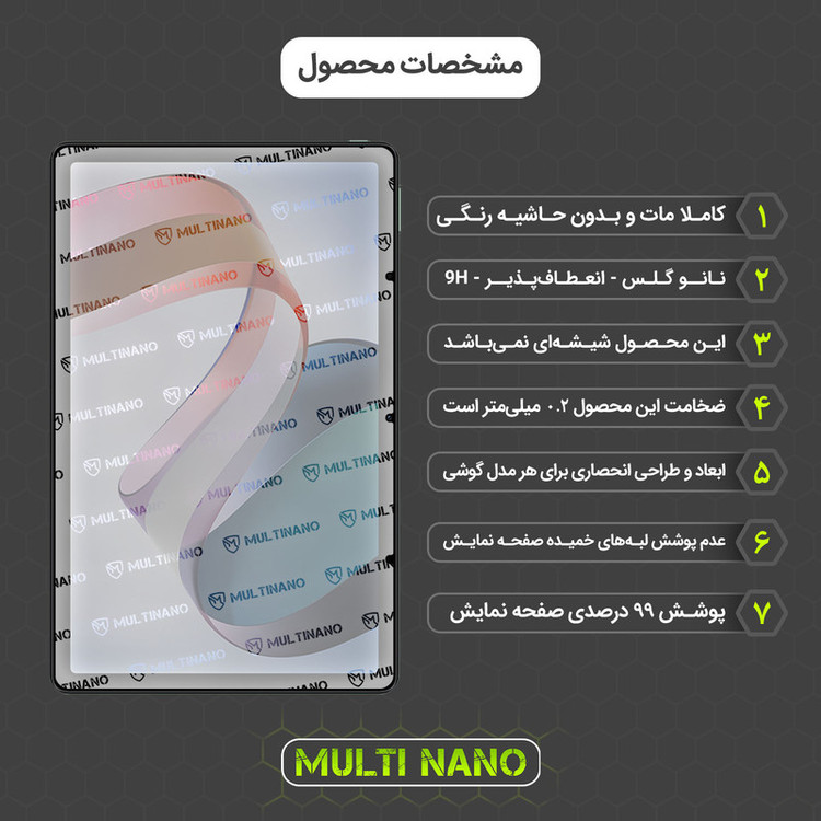 محافظ صفحه نمایش مات مولتی نانو مدل X-S1M مناسب برای تبلت شیائومی Redmi Pad