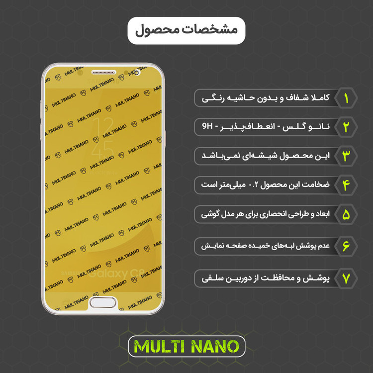 محافظ صفحه نمایش مولتی نانو مدل X-S1N مناسب برای گوشی موبایل سامسونگ Galaxy C7 2017