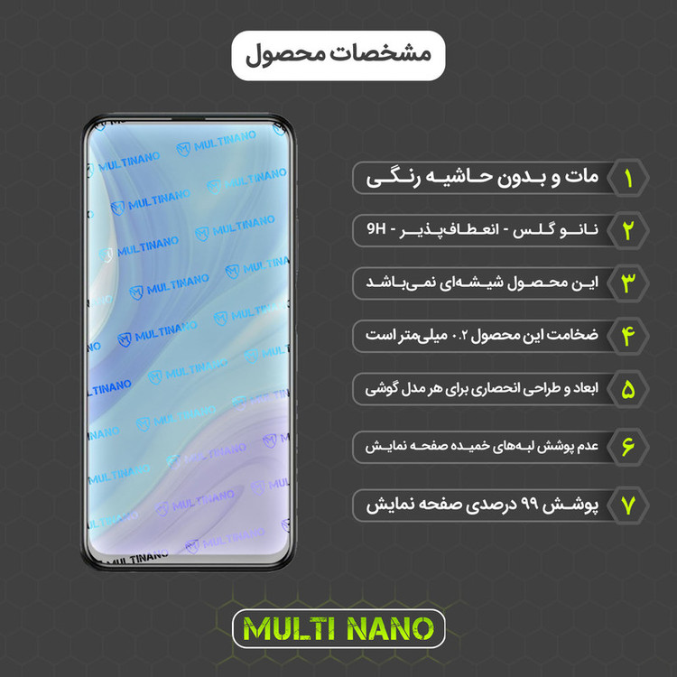 محافظ صفحه نمایش مات مولتی نانو مدل X-S1M مناسب برای گوشی موبایل هوآوی Y9S