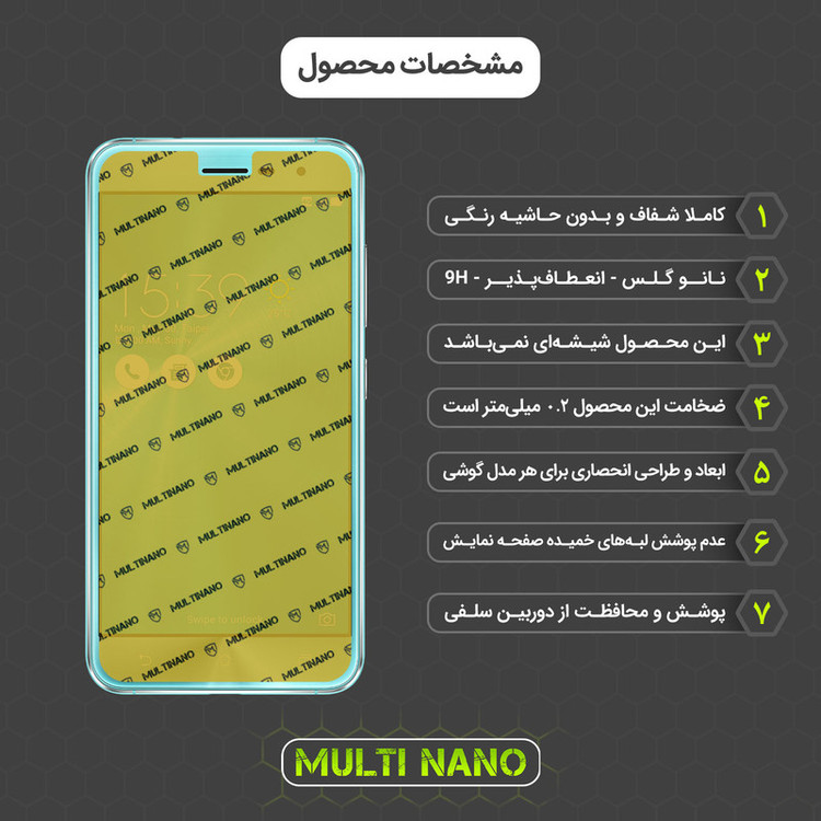 محافظ صفحه نمایش مولتی نانو مدل X-SFM مناسب برای گوشی موبایل ایسوس Zenfone 3 5.2 in / ZE520KL / ZA520KL به همراه برچسب پوششی