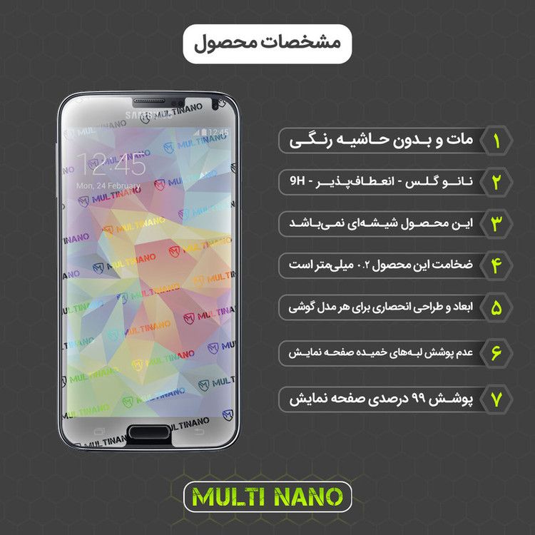 محافظ صفحه نمایش مات مولتی نانو مدل X-S1M مناسب برای گوشی موبایل سامسونگ Galaxy S5