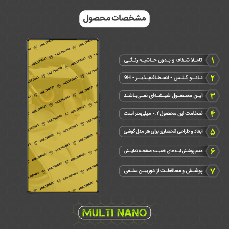 محافظ صفحه نمایش مولتی نانو مدل X-S2N مناسب برای گوشی موبایل زد تی ایی nubia Red Magic 9 Pro بسته دو عددی