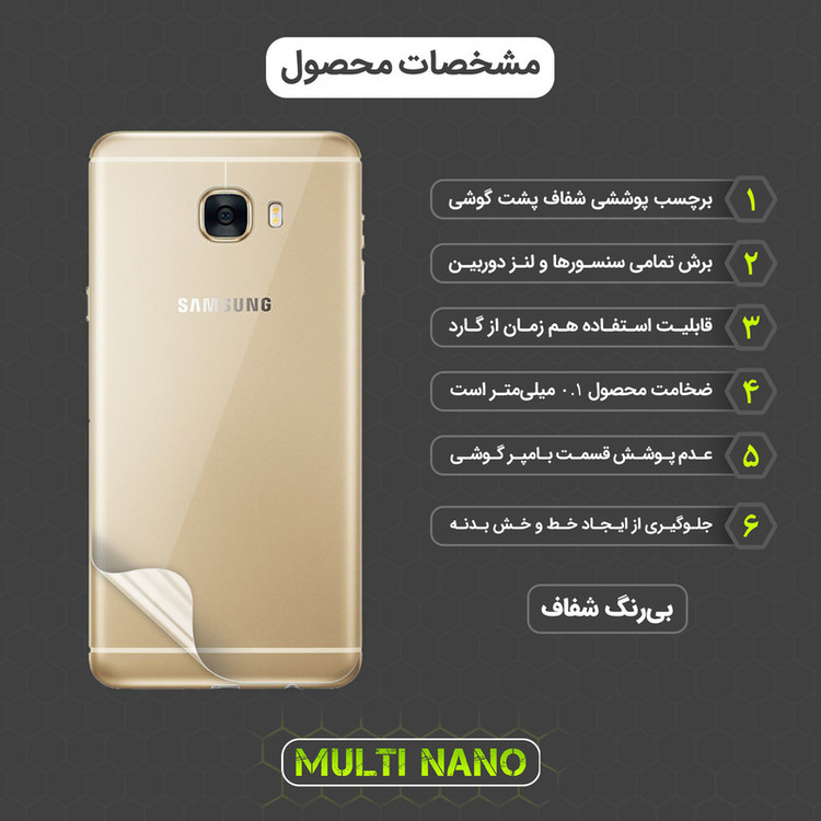 محافظ صفحه نمایش مولتی نانو مدل X-SFT مناسب برای گوشی موبایل سامسونگ Galaxy C7 به همراه محافظ پشت