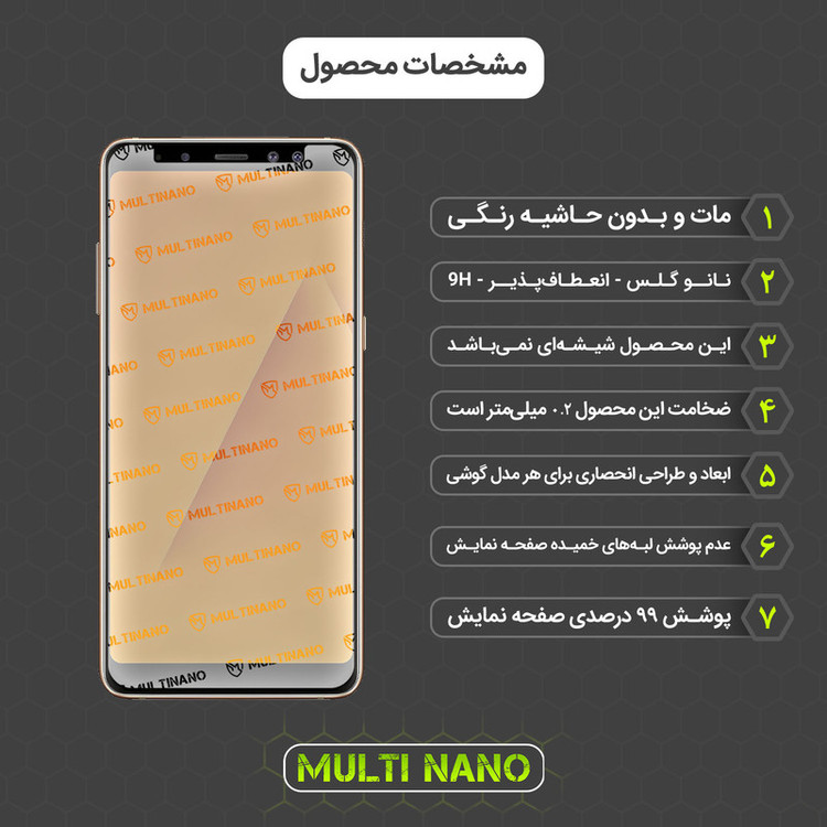 محافظ صفحه نمایش مات مولتی نانو مدل X-S1M مناسب برای گوشی موبایل سامسونگ Galaxy A8 Plus 2018