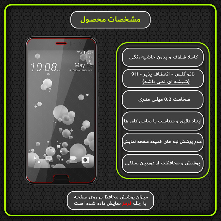 محافظ صفحه نمایش مولتی نانو مدل X-S1N مناسب برای گوشی موبایل اچ تی سی U11