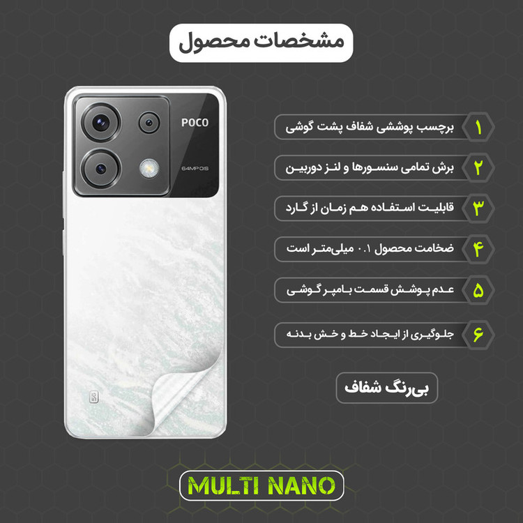 محافظ صفحه نمایش مولتی نانو مدل X-SFT مناسب برای گوشی موبایل شیائومی Redmi Note 13 Pro به همراه محافظ پشت