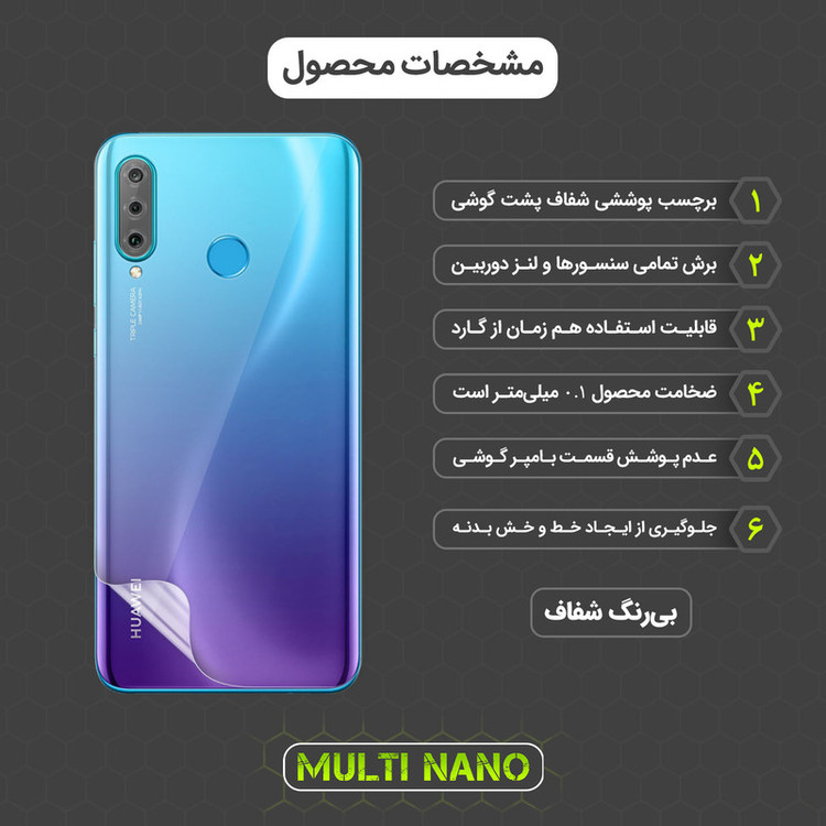 محافظ صفحه نمایش مولتی نانو مدل X-SFT مناسب برای گوشی موبایل هوآوی P30 Lite به همراه محافظ پشت