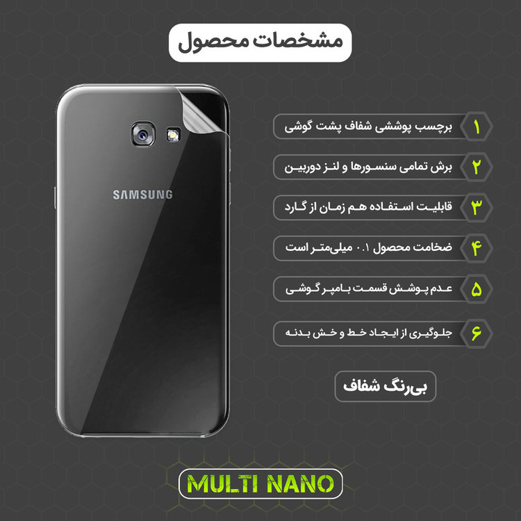محافظ صفحه نمایش مولتی نانو مدل X-SFT مناسب برای گوشی موبایل سامسونگ Galaxy A7 2017 به همراه محافظ پشت