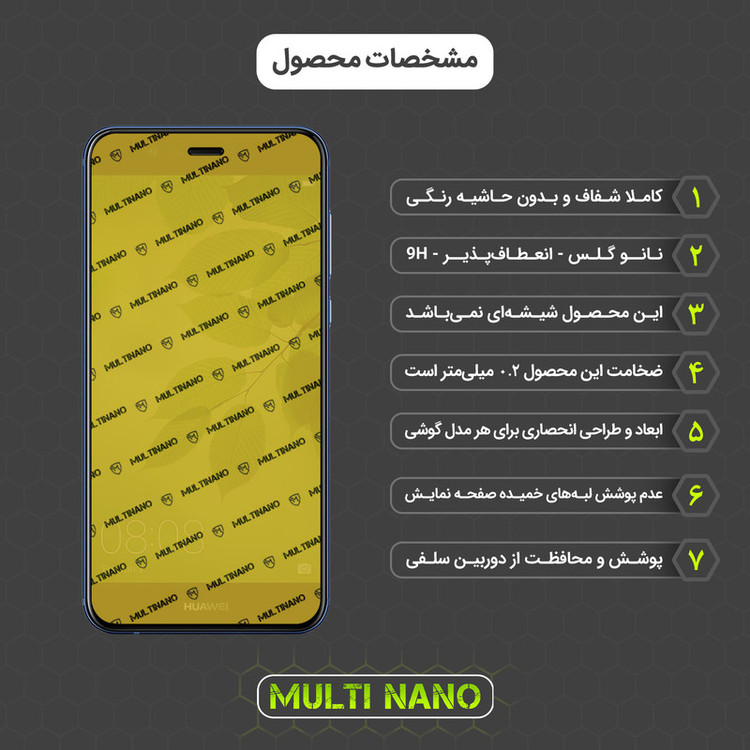 محافظ صفحه نمایش مولتی نانو مدل X-SFG مناسب برای گوشی موبایل هوآوی Nova 2 Plus به همراه برچسب پوششی