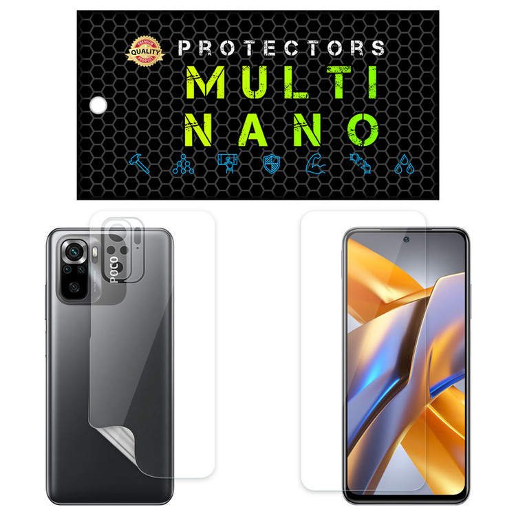 محافظ صفحه نمایش مولتی نانو مدل X-SFT مناسب برای گوشی موبایل شیائومی Poco M5S به همراه محافظ پشت