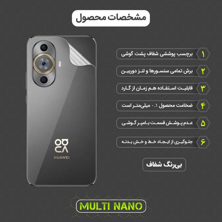 محافظ صفحه نمایش مولتی نانو مدل X-SFT مناسب برای گوشی موبایل هوآوی Nova 11 به همراه محافظ پشت