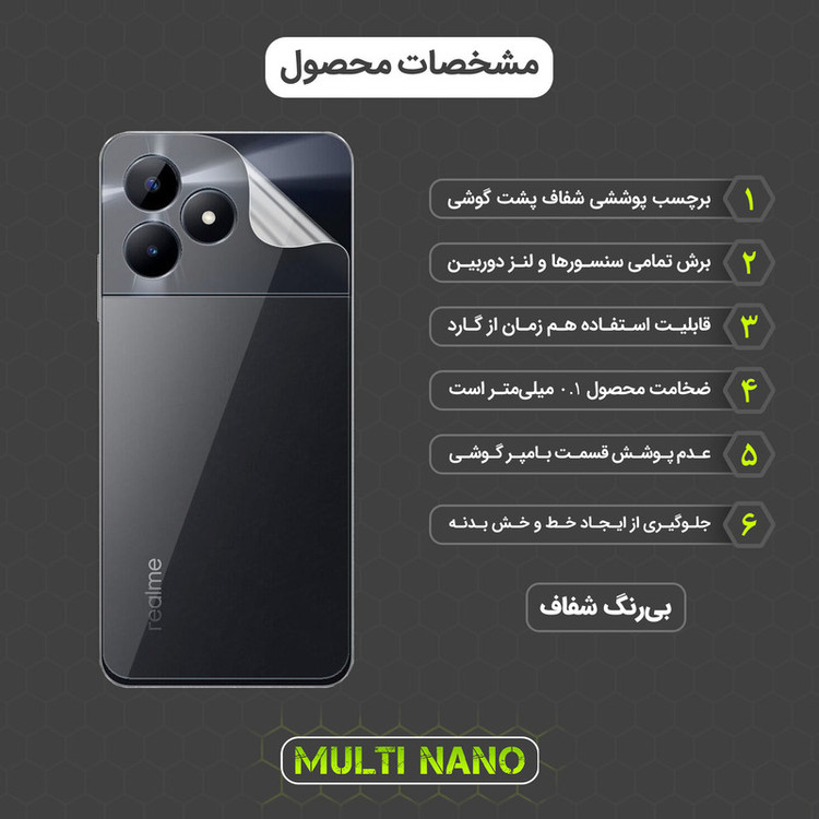 محافظ پشت گوشی مولتی نانو مدل X-F1T مناسب برای گوشی موبایل ریلمی Note 50