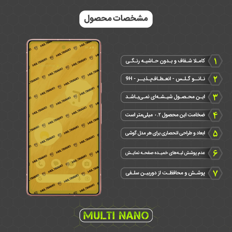 محافظ صفحه نمایش مولتی نانو مدل X-S2N مناسب برای گوشی موبایل گوگل Pixel 7A بسته دو عددی