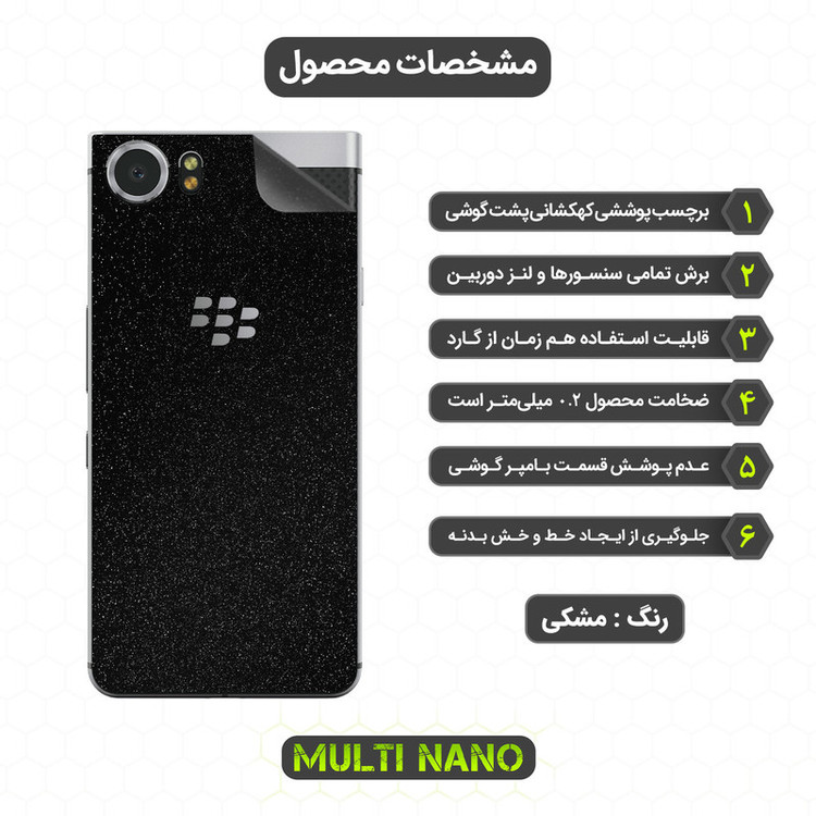 برچسب پوششی مولتی نانو مدل X-F1G مناسب برای گوشی موبایل بلک بری Key 1