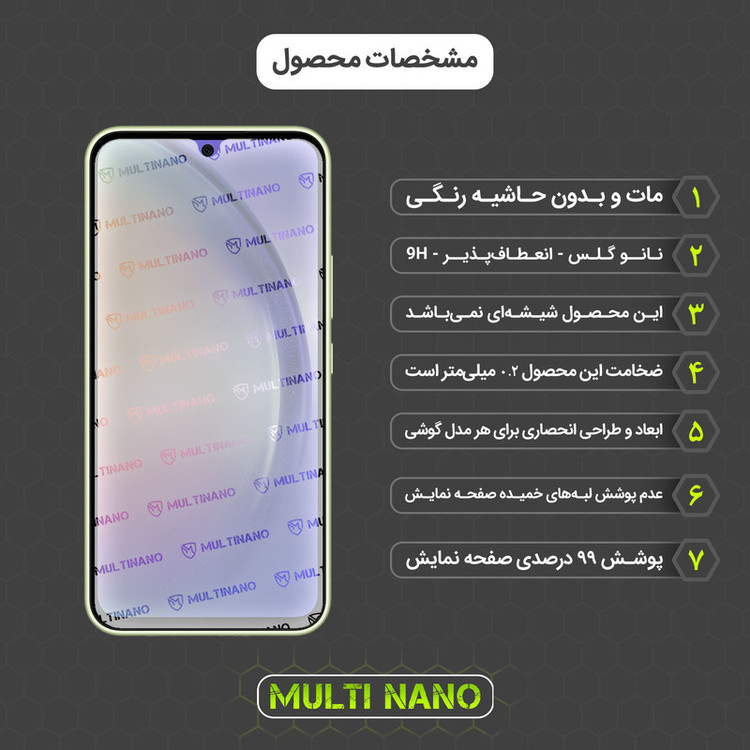 محافظ صفحه نمایش مات مولتی نانو مدل X-S1M مناسب برای گوشی موبایل سامسونگ Galaxy A54