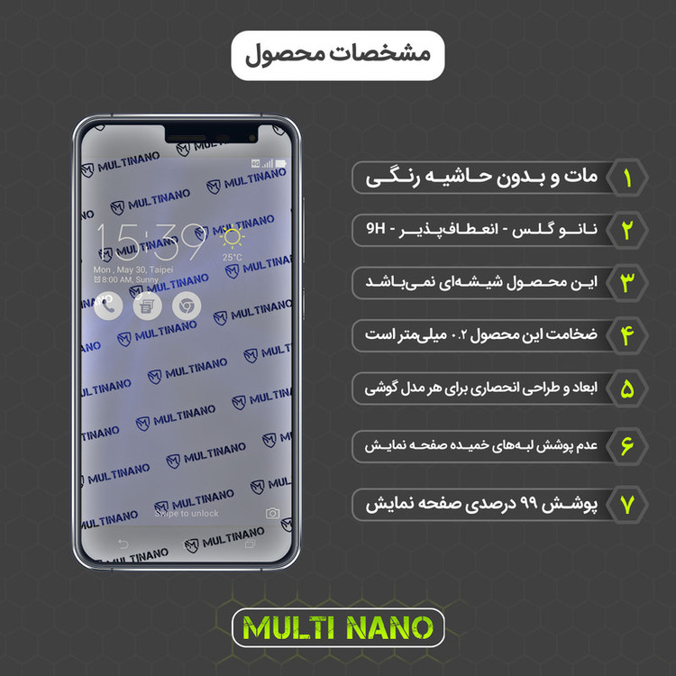 محافظ صفحه نمایش مات مولتی نانو مدل X-S1M مناسب برای گوشی موبایل ایسوس Zenfone 3 / ZE552KL