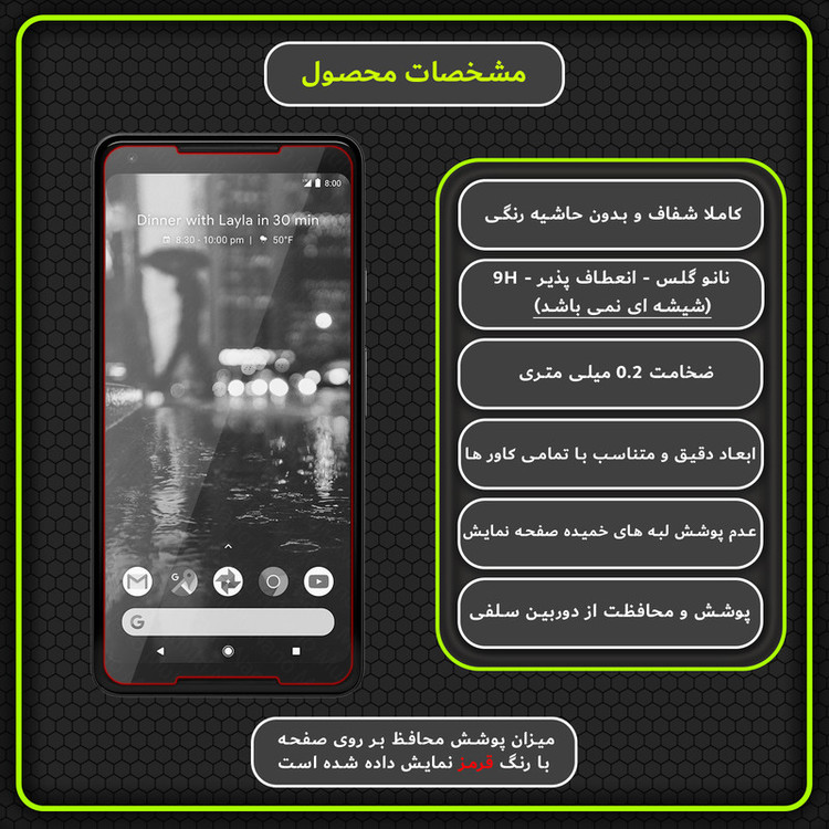 محافظ صفحه نمایش مولتی نانو مدل X-S1N مناسب برای گوشی موبایل گوگل Pixel 2 XL