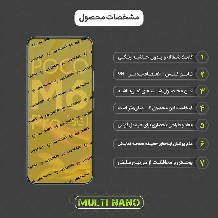محافظ صفحه نمایش مولتی نانو مدل X-S1N مناسب برای گوشی موبایل شیائومی Poco M6 Pro 5G