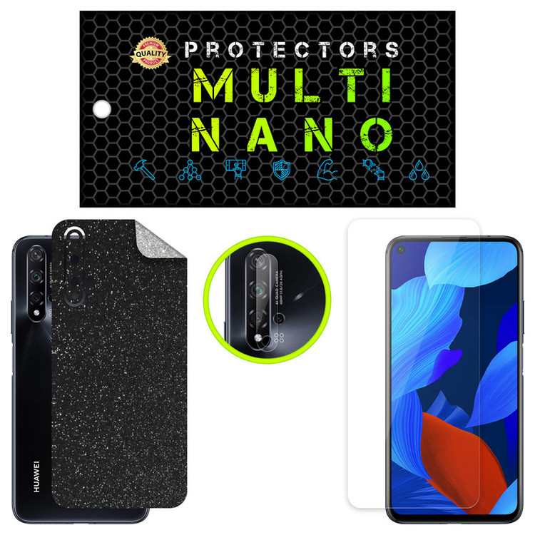 محافظ صفحه نمایش مولتی نانو مدل X-SLFG مناسب برای گوشی موبایل هوآوی Nova 5T به همراه برچسب پوششی و محافظ لنز دوربین