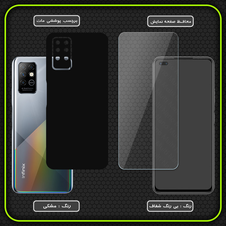 برچسب پوششی مولتی نانو مدل X-F1M-S مناسب برای گوشی موبایل اینفینیکس Note 8 به همراه محافظ صفحه نمایش