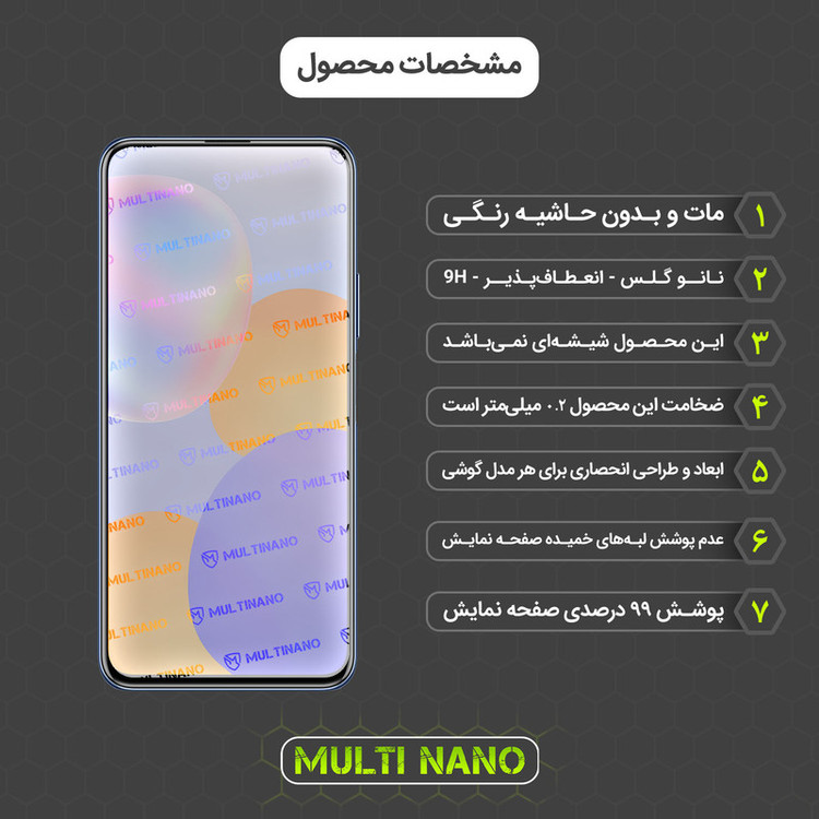 محافظ صفحه نمایش مات مولتی نانو مدل X-S1M مناسب برای گوشی موبایل هوآوی Nova Y9A