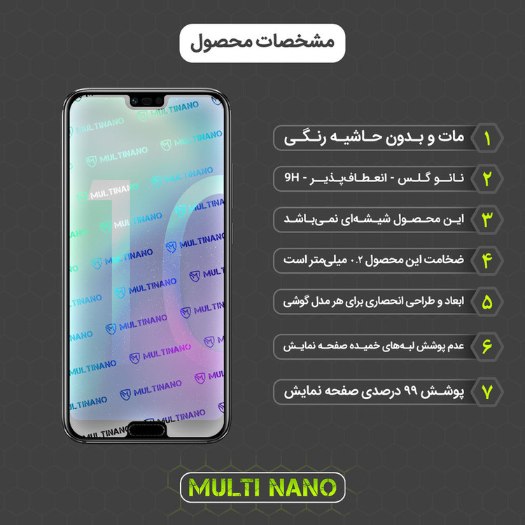 محافظ صفحه نمایش مات مولتی نانو مدل X-S1M مناسب برای گوشی موبایل آنر 10