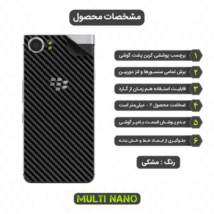 برچسب پوششی مولتی نانو مدل X-F1C مناسب برای گوشی موبایل بلک بری Key 1