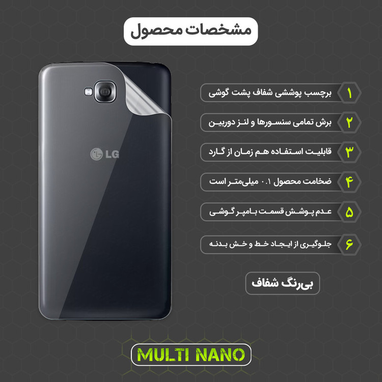 محافظ صفحه نمایش مولتی نانو مدل X-SFT مناسب برای گوشی موبایل ال جی G Pro Lite به همراه محافظ پشت