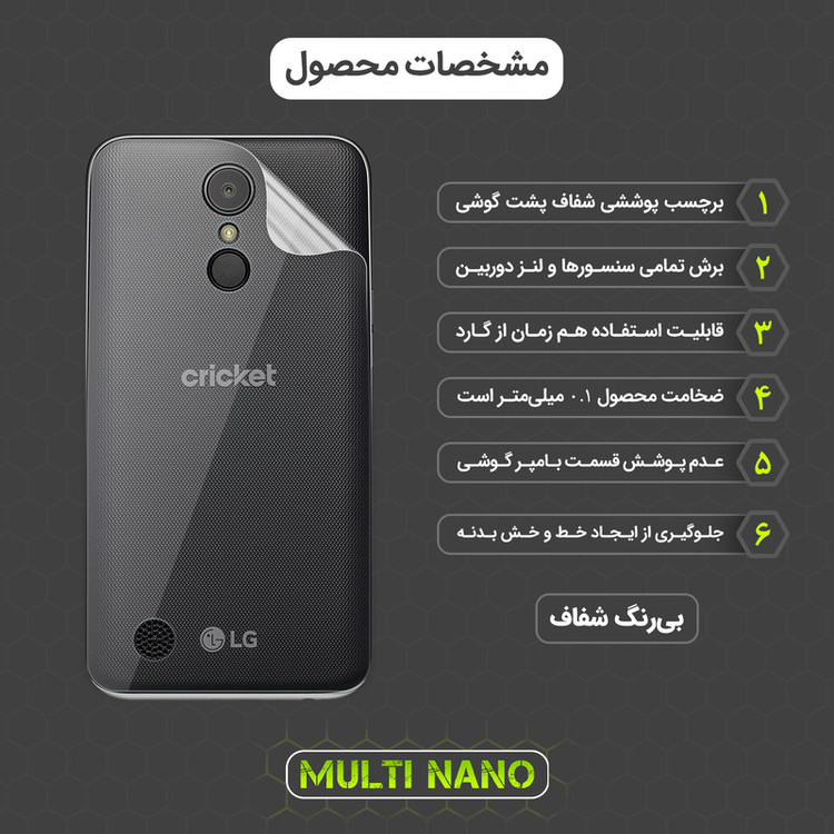 محافظ صفحه نمایش مولتی نانو مدل X-SFT مناسب برای گوشی موبایل ال جی Harmony به همراه محافظ پشت