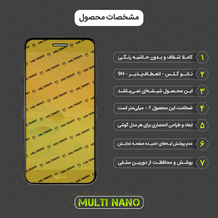 محافظ صفحه نمایش مولتی نانو مدل X-SFT مناسب برای گوشی موبایل ال جی Harmony به همراه محافظ پشت
