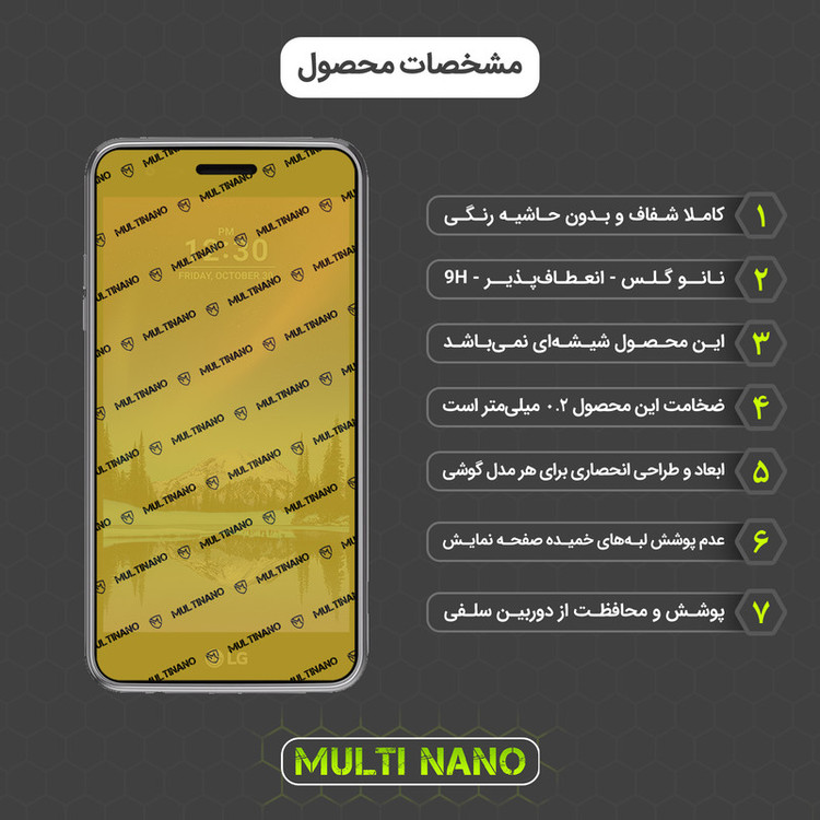 محافظ صفحه نمایش مولتی نانو مدل X-SFT مناسب برای گوشی موبایل ال جی X230 به همراه محافظ پشت