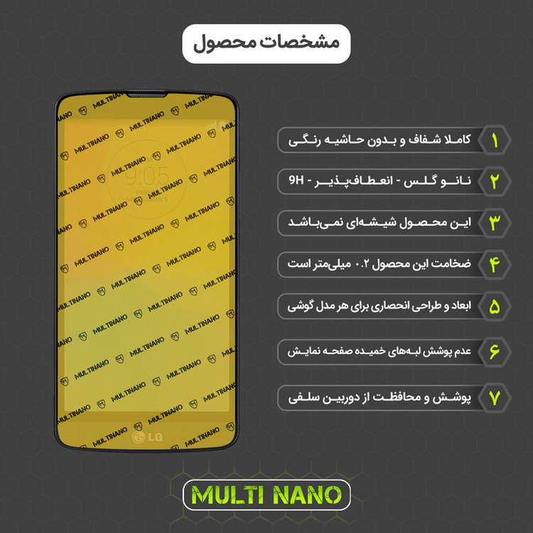 محافظ صفحه نمایش مولتی نانو مدل X-SFT مناسب برای گوشی موبایل ال جی L Bello به همراه محافظ پشت