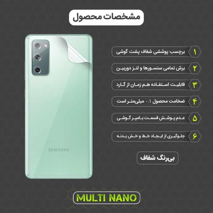 محافظ صفحه نمایش مولتی نانو مدل X-SFT مناسب برای گوشی موبایل سامسونگ Galaxy S20 FE 5G به همراه محافظ پشت