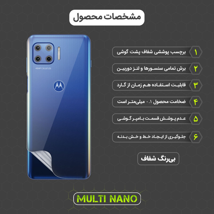 محافظ صفحه نمایش مولتی نانو مدل X-SFT مناسب برای گوشی موبایل موتورولا Moto G 5G Plus به همراه محافظ پشت