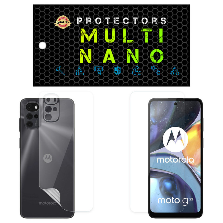 محافظ صفحه نمایش مولتی نانو مدل X-SFT مناسب برای گوشی موبایل موتورولا Moto G22 به همراه محافظ پشت