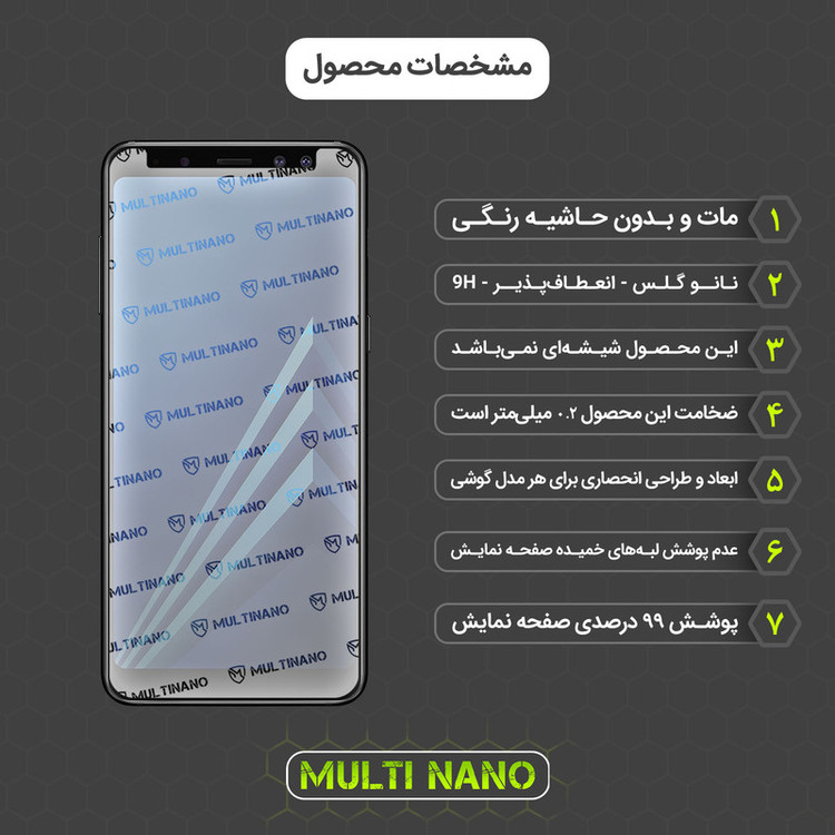 محافظ صفحه نمایش مات مولتی نانو مدل X-S1M مناسب برای گوشی موبایل سامسونگ Galaxy A8 2018