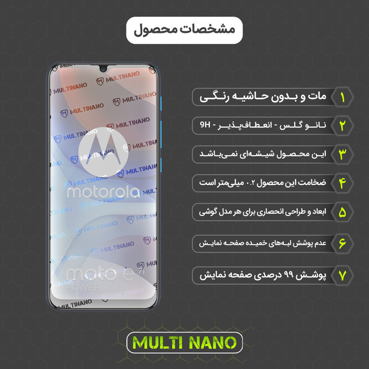 محافظ صفحه نمایش مات مولتی نانو مدل X-S2M مناسب برای گوشی موبایل موتورولا Moto E7i Power بسته دو عددی