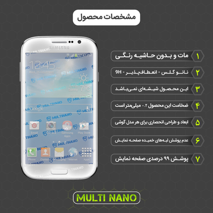 محافظ صفحه نمایش مات مولتی نانو مدل X-S2M مناسب برای گوشی موبایل سامسونگ Galaxy Grand Neo بسته دو عددی