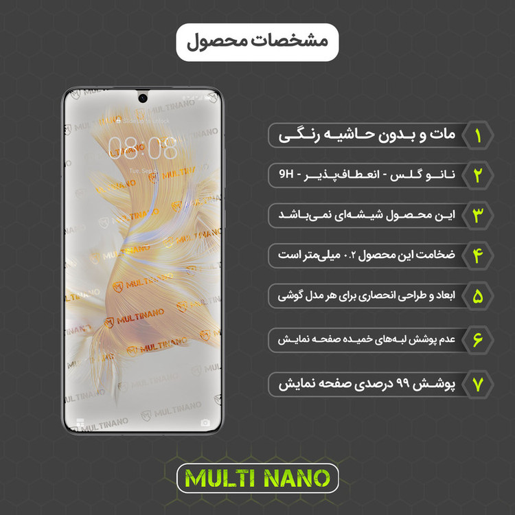 محافظ صفحه نمایش مات مولتی نانو مدل X-S2M مناسب برای گوشی موبایل هوآوی Mate 50 بسته دو عددی