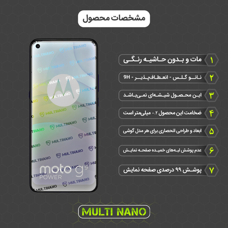 محافظ صفحه نمایش مات مولتی نانو مدل X-S1M مناسب برای گوشی موبایل موتورولا Moto G9 Power