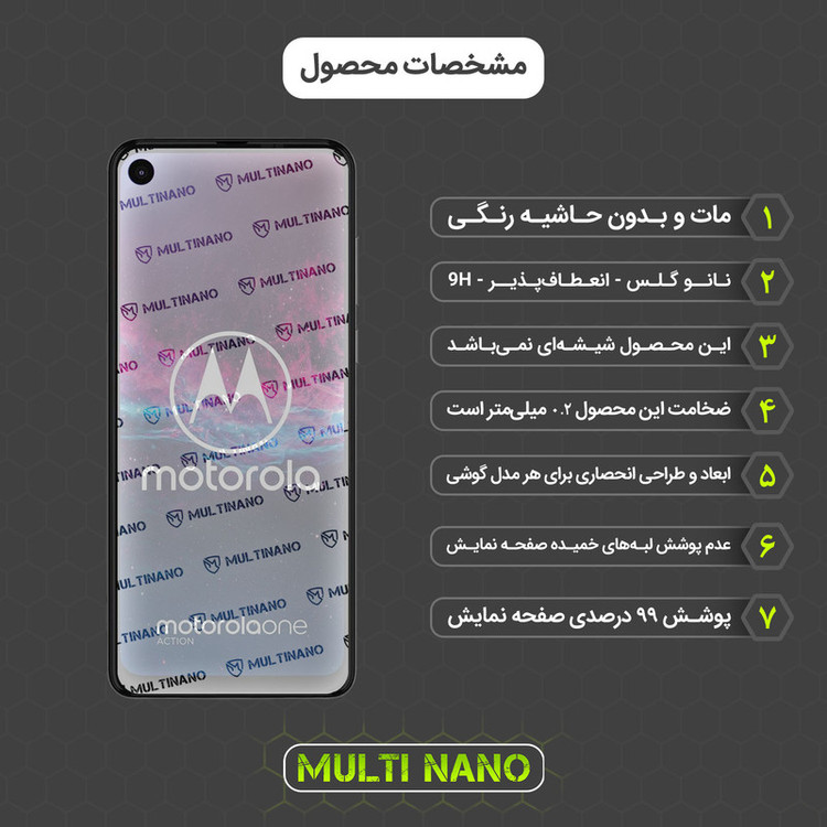 محافظ صفحه نمایش مات مولتی نانو مدل X-S1M مناسب برای گوشی موبایل موتورولا One Action