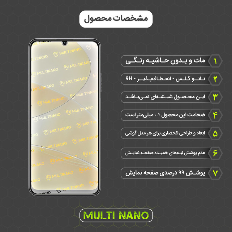 محافظ صفحه نمایش مات مولتی نانو مدل X-S2M مناسب برای گوشی موبایل ریلمی C51 بسته دو عددی