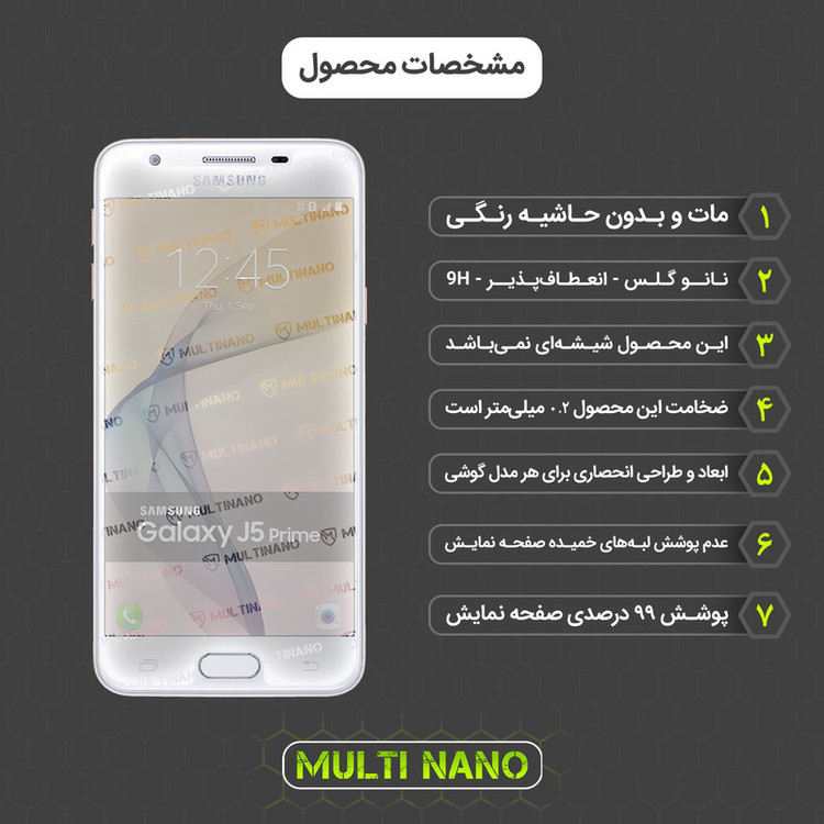 محافظ صفحه نمایش مات مولتی نانو مدل X-S1M مناسب برای گوشی موبایل سامسونگ Galaxy J5 Prime